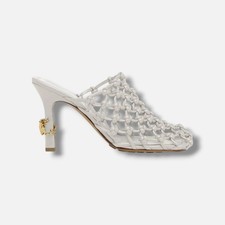 Bottega Veneta Women s White Frog Knotted Leather Stiletto Mules Size 36