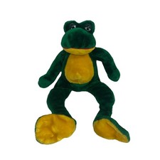 1993 Ganz Green  Yellow Frog Toad Plush Stuffed Animal Stuffie 19  Toy