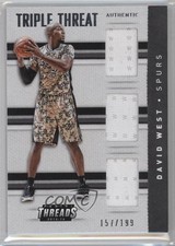 2015-16 Panini Threads Triple Threat Materials 157/199 David West #17 fm0
