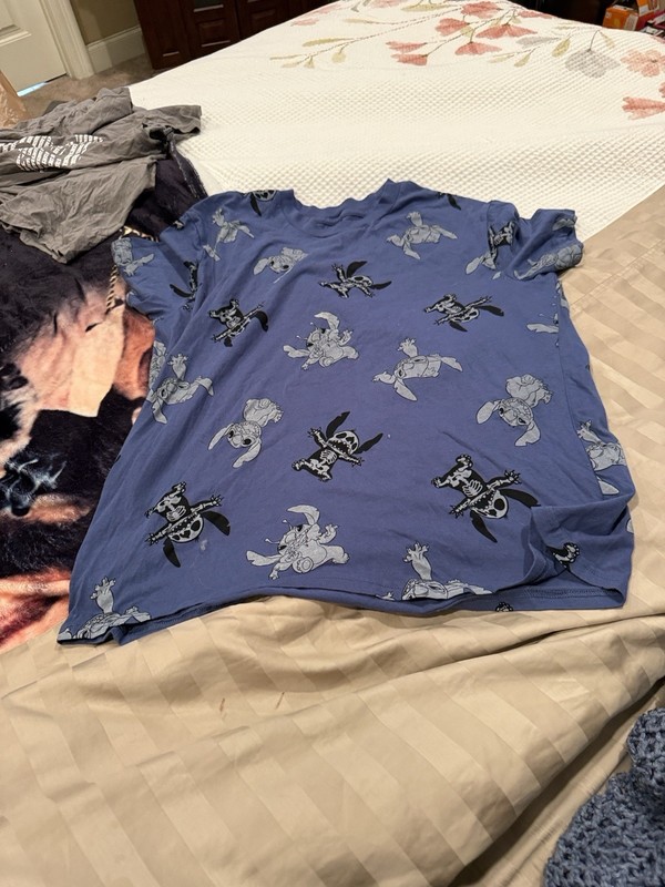 Disney Blue Graphic SS T-Shirt with Stitch-XXL