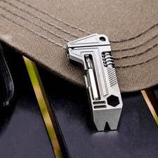 EDC Titanium Multi-Tools Adjustable Wrench Pocket w/ Bit Holder Keychain Gadget