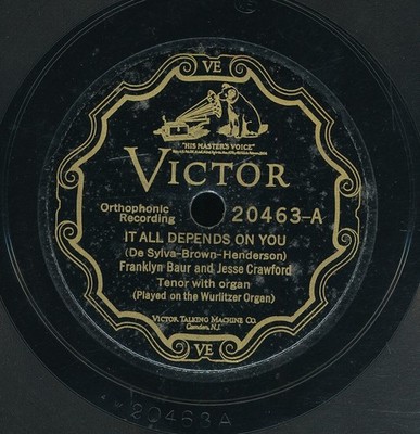 78tk-vocal w/organ-VICTOR 20463-Franklin Bauer /Lewis James-(It all depends on U