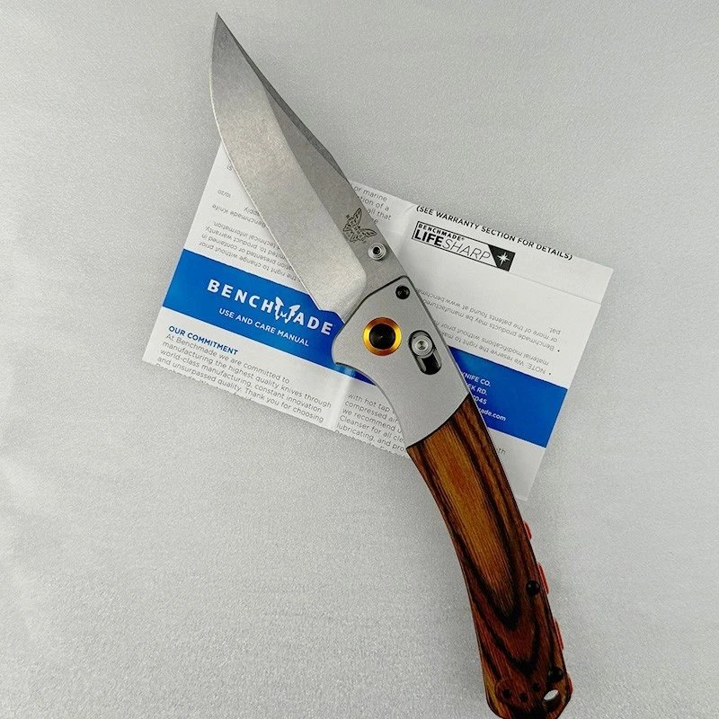 Cuchillo Plegable Benchmade Crooked River 15080-2 Madera Mango Estabilizado CPM-S30V Foto 3 de 4