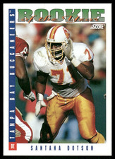 1993 Score #420 Santana Dotson Rookie RC Tampa Bay Buccaneers football card. rookie card picture