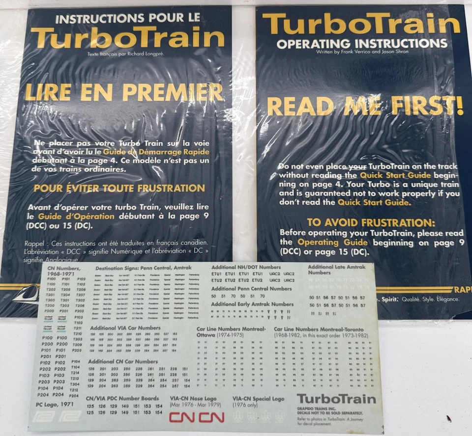 Rapido HO 200005 Canadian National White TurboTrain with box complete L/N Cond - Image 3 of 4