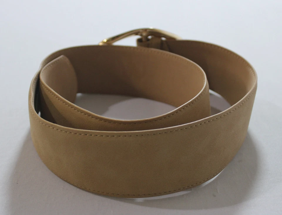 Cinturón Banana Republic Unisex Vegano Gamuza Hebilla de una sola punta EH6 Bronceado Pequeño Nuevo con Etiquetas  Foto 2 de 4