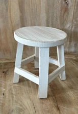 New Primitive Farmhouse WOODEN MILKING STOOL CANDLE RISER Shelf Sitter