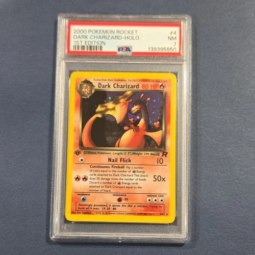 Pokémon Team Rocket Dark Charizard 1st Edition Holo #4/82 PSA 7 2000 Rare