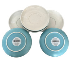 LaCafetiere Espresso Saucer Ceramic Retro Blue PACK OF 6 Microwavable Size 12 cm