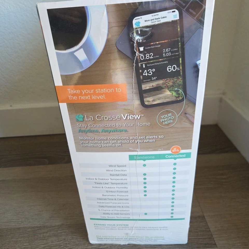 LA CROSSE TECHNOLOGY C83100 COMPLETE PERSONAL Wi-Fi WEATHER STATION Brand New - Image 4 of 4