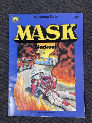 #ad Vintage Golden MASK Coloring Book Blackout $19.95