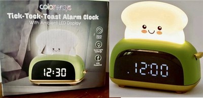 TICK-TOCK TOAST ALARM CLOCK~NEW IN BOX