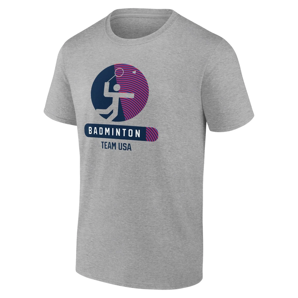 Camiseta para hombre gris jaspeado bádminton victoria radiante EE. UU. Foto 2 de 3