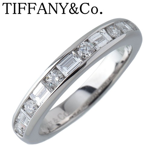 Tiffany Co Channel Settings Diamond Ring PT950 Size(US) 5 Women Jewelry #00413 - Picture 1 of 9