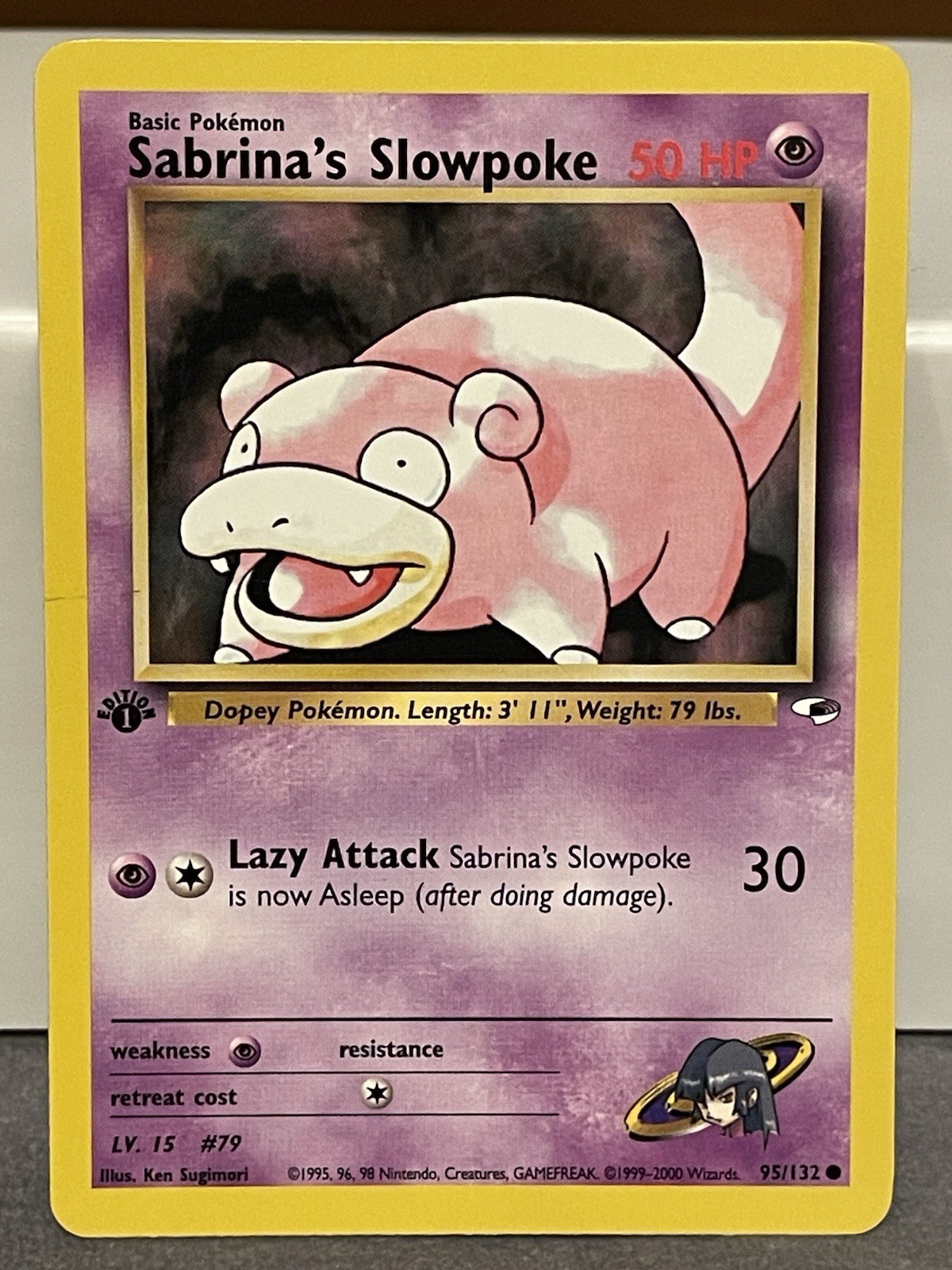 Sabrina’s Slowpoke - Pokémon Gym Heroes 95/132 - Common - 1st Edition - NM