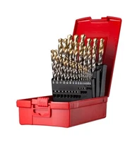 Dormer 29PC DRILL SET 1/16 inch - 1/2 inch x 1/64 inch Bright and TiN
