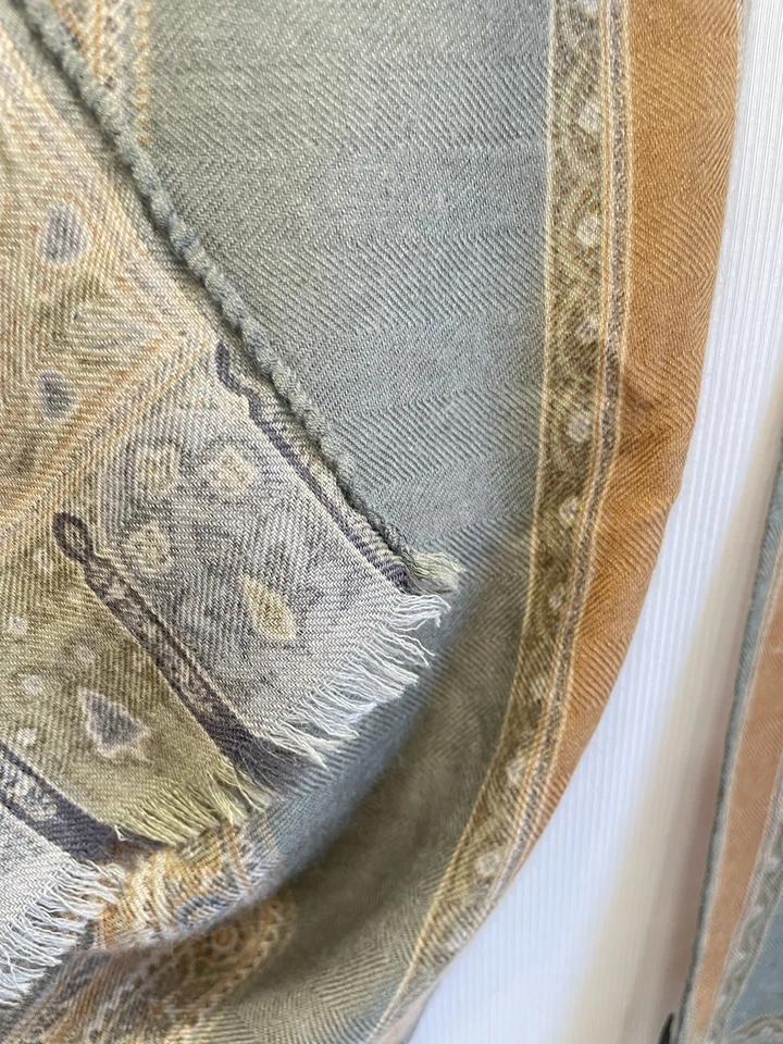 H31# Etro Milano Paisley Scarf 70% Cashmere 30% Silk Fringe Wrap Made In Italy - Image 3 of 4