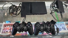 Sony PlayStation 2 PS2 Slim Console SCPH-79001 Bundle Lot 2 Controllers Black