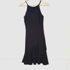 Aqua Jacquard Halter Black Dress Size XS New Party Minimalist *L22
