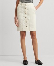 Lauren Ralph LaurenWomen's Denim Pencil Miniskirt Size 16 Color Cream Wash $99