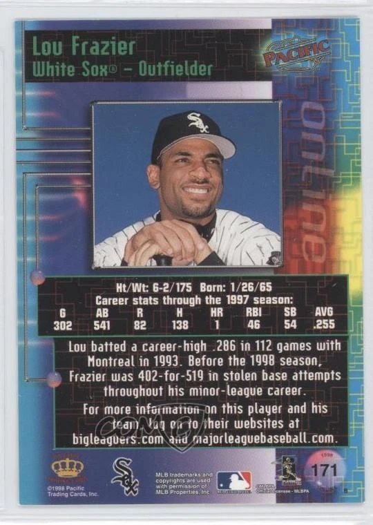 1998 Pacific Online Lou Frazier #171 - Image 2 of 2