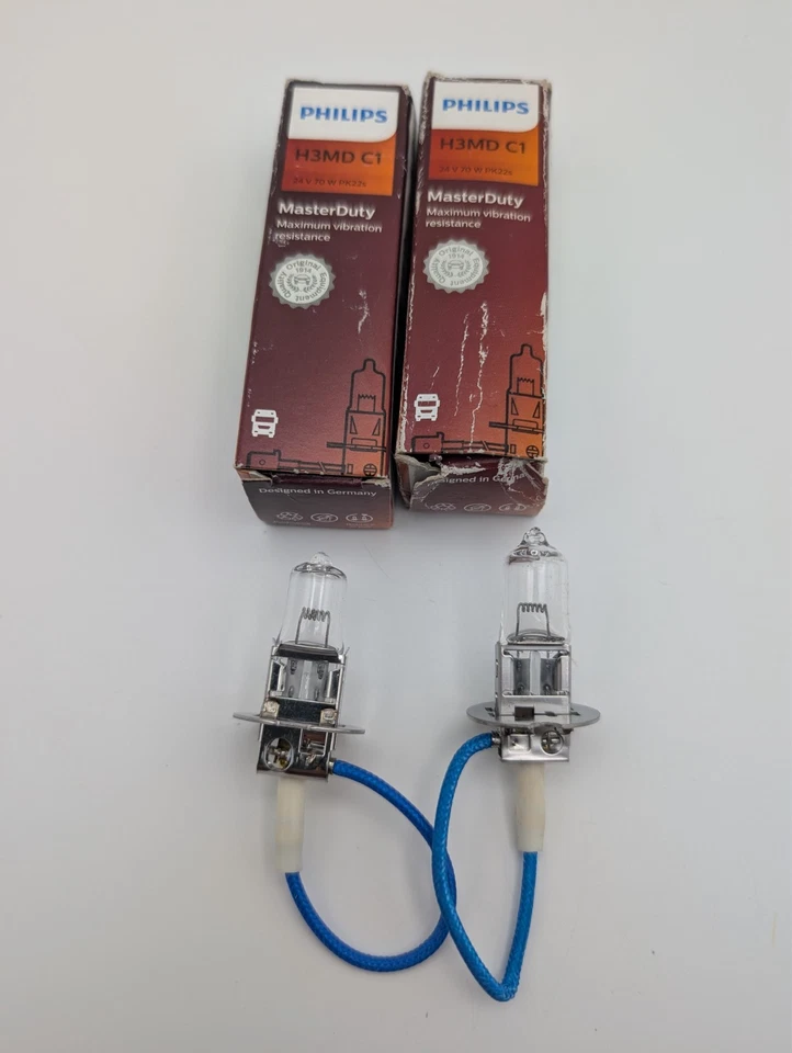 -CANTIDAD.2- BOMBILLAS ANTINIEBLA PHILIPS MASTER DUTY H3MD H3 C1 PK22s 24v 70w Foto 2 de 4