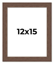 12x15 Frame Brown Distressed Barnwood Picture Frame  Rustic Farmhouse Photo Fra