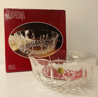 RCR Italienische Kristall Obstschale 24% Kristall Obstschale 9'' geschliffenes Glas verpackt Vintage