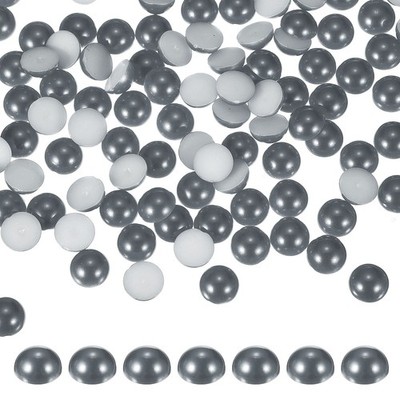 450 Stück 12mm silbergraue halbrunde Perlen für Crafting