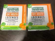 2X TheraBreath Dry Mouth Lozenges, Mandarin Mint Sugar Free 24 count EXP. 6/2027