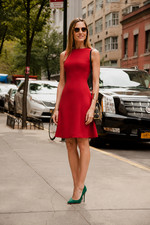 Dolce & Gabbana Red Wool Shift A-Line Cocktail Classic Dress IT44