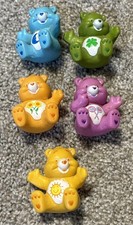 Care Bears Sitting Collectible Mini Toy Figures TCFC PVC Figures Lot Of 5