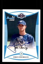 Signed Baseball Card Auto Jake Odorizzi 2008 Bowman #BDPP51 Milwaukee Brewers