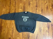 Vintage Oakland Raiders NFL Crewneck Pullover Lee Sports Size XL Black