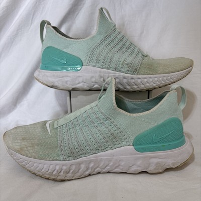 Nike Women React Phantom Run Green Pastel Flyknit Casual Shoes Sneakers Size 12