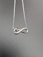 Infinity Loop  Heart Pendant Necklace 18-in Pre-Worn. Looks Great