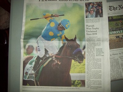 American Pharoah, Wins Belmont & Triple Crown New York Times  June 7, 2015. MINT