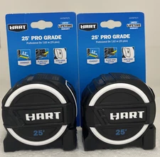 Hart 25 ft. Pro Grade Tape Measure with Fraction Markings HHTMPN25 - 2 Pack