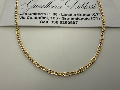 Chaîne En Or 18 Carats 750‰ - 50 Cm, Maille Solide, Or Jaune Italie, Neuve Avec étiquette