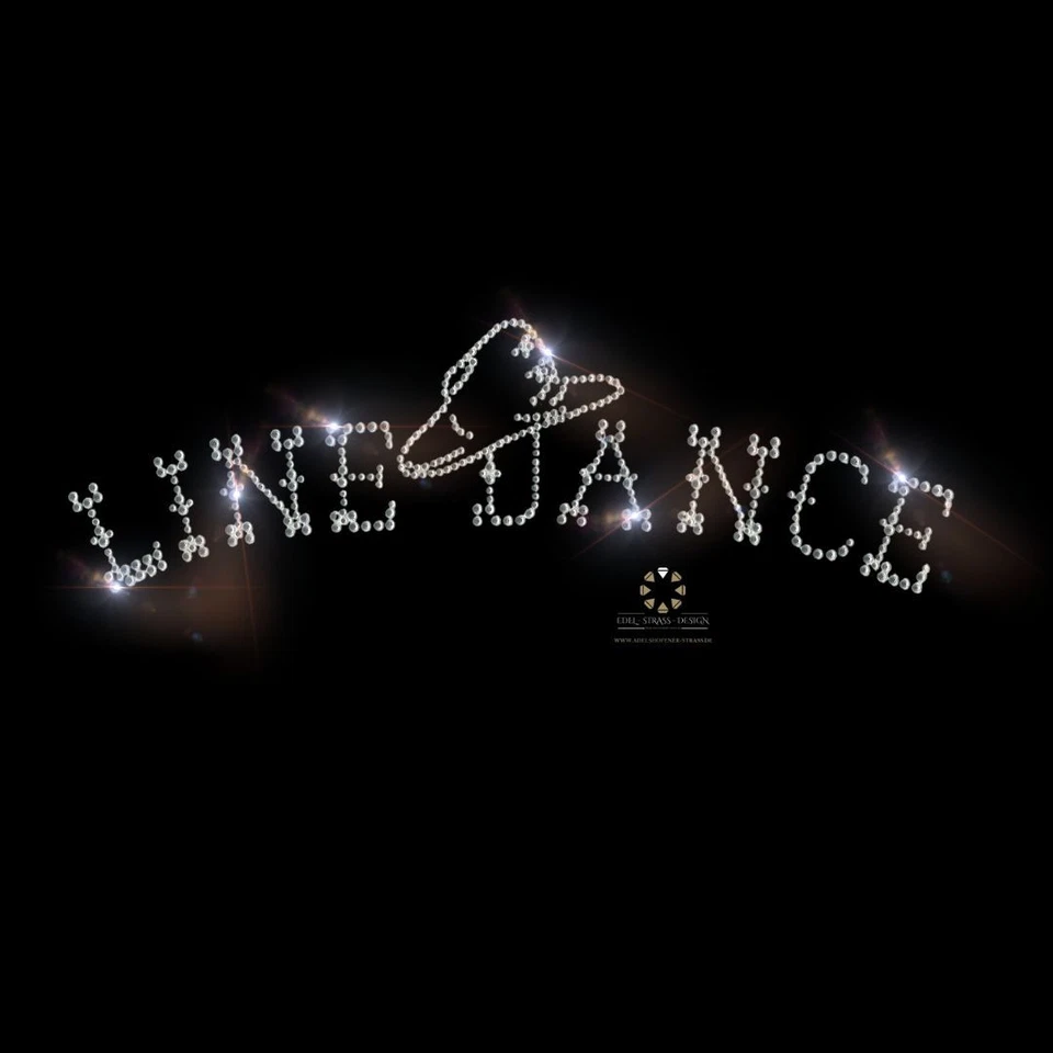 Hotfix Strass Bügelbild Applikation LINE DANCE Western Country Farbwahl 110902  - Bild 2 von 2