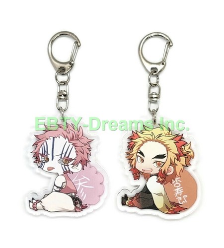 Set of 2 Demon Anime Acrylic Keychain Akaza, Kyojuro Rengoku v1 - 第 1/2 張圖片