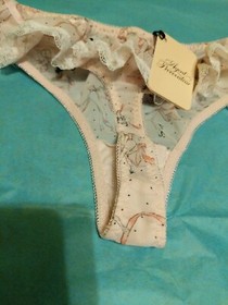 Nwot Agent Provocateur Satin Luxury Lightweight Chiffon Thong Panties Size Large