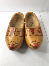 Vintage Wooden Dutch Shoes Clogs Hand Carved Holland Size 24 1/2