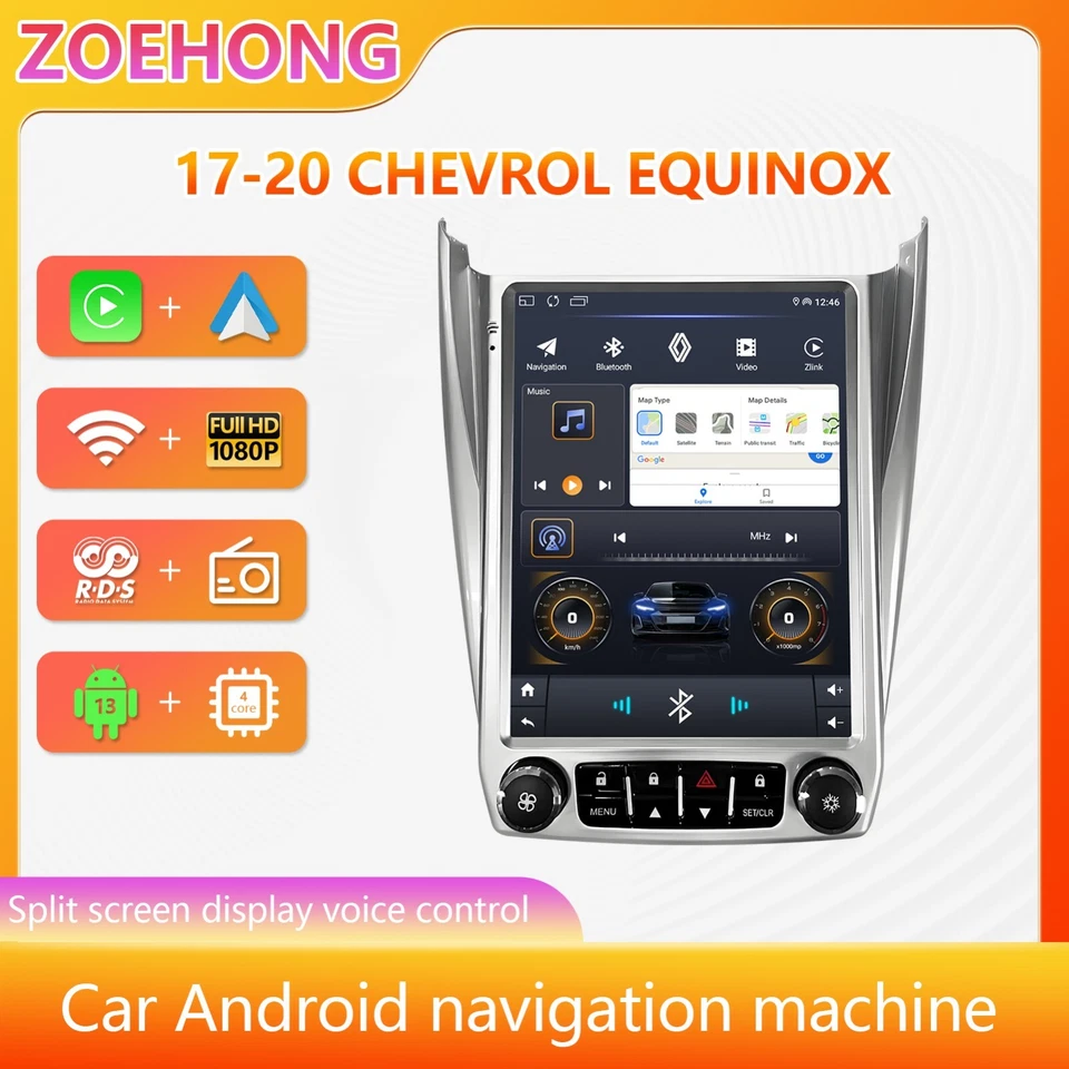 Se adapta a Chevrolet Equinox 2010-2017 Radio de coche Reproductor GPS Estéreo Android CarPlay USB Foto 2 de 4