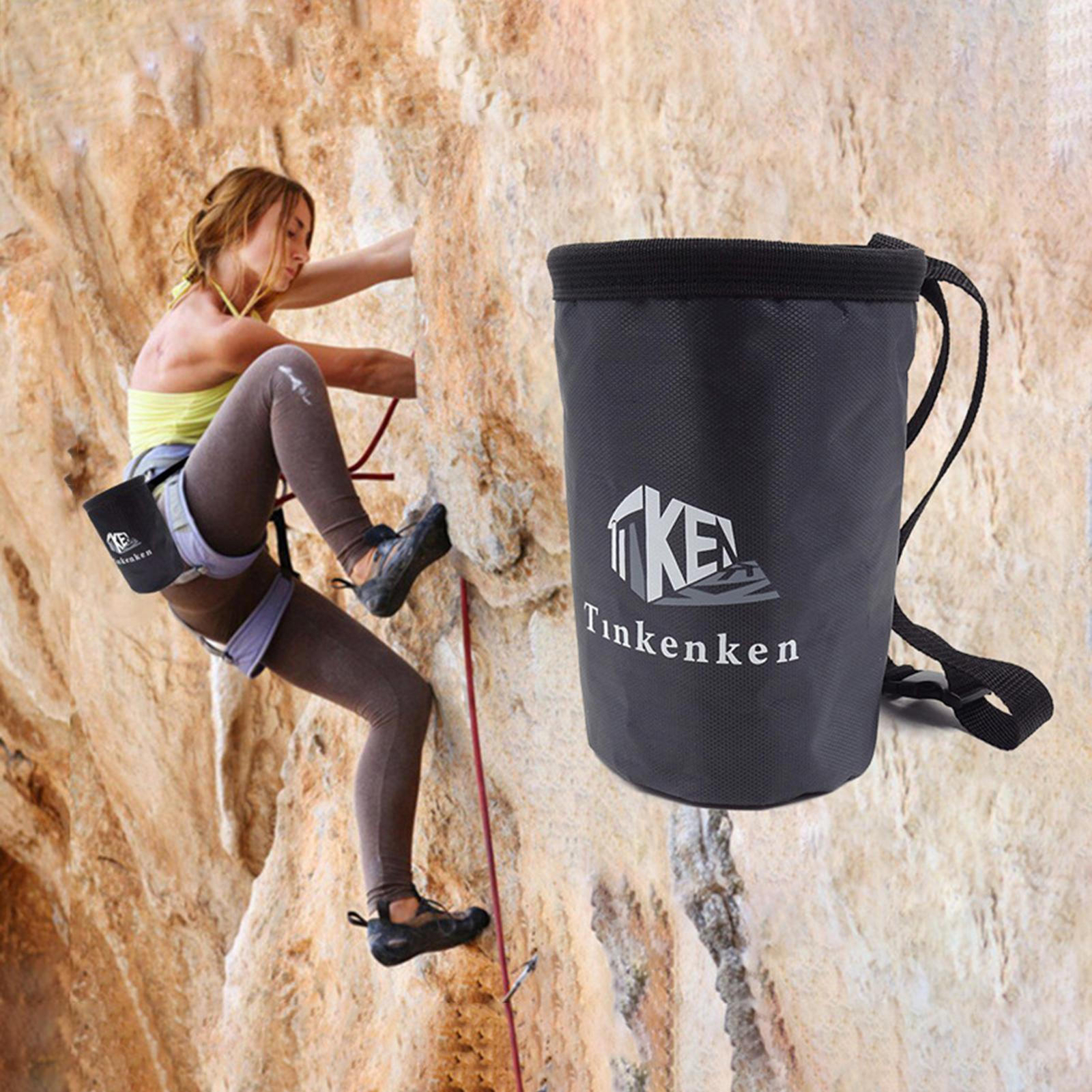 Leakproof Sack with Adjustable Carabiner Climbing Drawstring Bucket Bag
