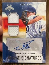 JOSE DE LEON 2017 DIAMOND KINGS ROOKIE SIGNATURES DUAL AUTO JERSEY PATCH RC /299