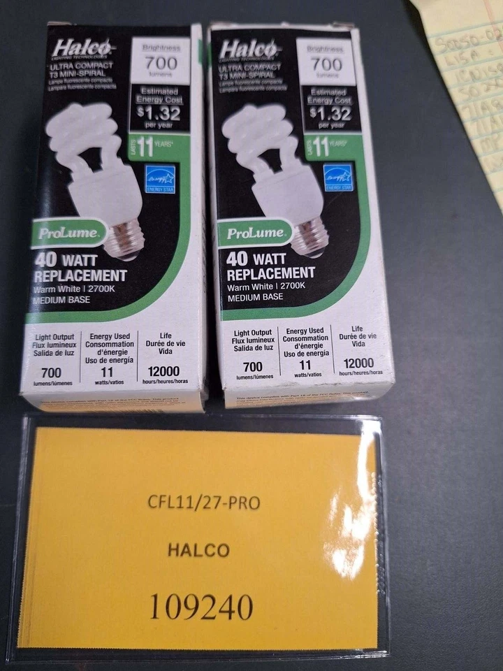 ProLume CFL11/27-PRO HALCO 109240 11W T3 120V 2700K E26 CFL 2 BULBS 40W REPLACE - Image 3 of 4