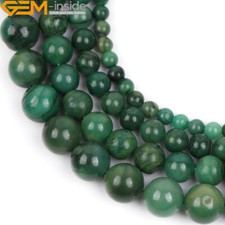 Natural Africa Jade Round Jadeite Stone Loose Beads For Jewelry Making 15"