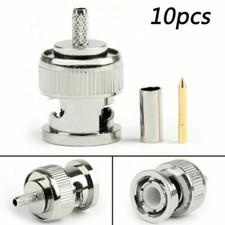 10X BNC Male Plug RF Straight Crimp Adapter For RG174 RG316 RG179 Cable S7