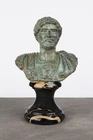 Roman Bust Statue of Hadrian (Green Bronze)  - Famous Roman Emperor